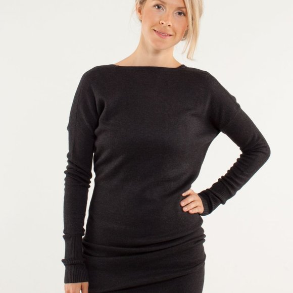 Sweaters - Lululemon Serenity Sweater Wrap in Heathered Black